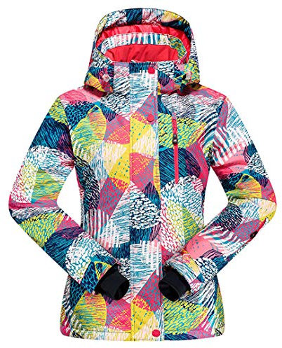 Saeohnssty Damen Skijacke und Schneejacke mit Hose, winddicht, wasserdicht, gepolstert, Größe XL