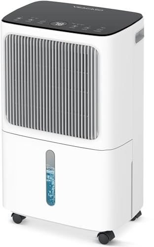 2500 Sq.Ft Dehumidifier for Basement with Drain Hose Max 34 Pints, VEAGASO Dehumidifiers for Home, Large Room, Bathroom, Bedroom, Three Modes, Intelligent Humidity Control, Dry Clothes, 24HR Timer