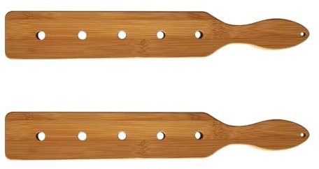 Anjuer Pagaia in bambù da 35,5 cm, leggera, durevole, liscia, con fori per il flusso d'aria, in legno non finito