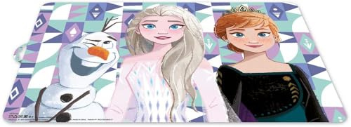 Tataway Disney Tovaglietta individuale colorata per bambine in plastica Frozen Elsa Anna Olaf