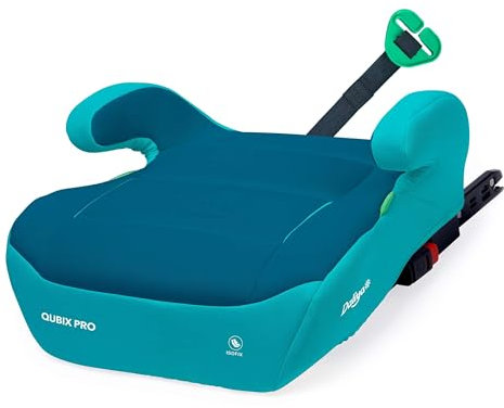 Daliya® QUBIX PRO Kindersitzerhöhung mit ISOFIX | i-SIZE NORM ECE R129 | 125 bis 150 cm | Gurtfix | waschbar | Autositz | Autokindersitz | Kindersitz | Sitzerhöhung (Türkis - Blau)