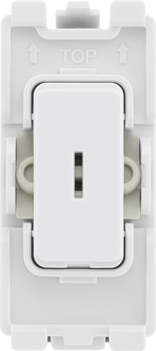 BG RPCDW30KY Evolve Grid White 20A 20AX 2 Pole Secret Key Switch Module