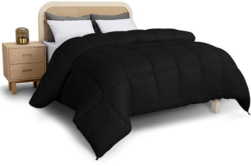 Utopia Bedding 200 x 200 cm, Bettdecke aus Mikrofaser für Ganzjährigen Komfort, Extrem Weiche Bettdecke (Schwarz)