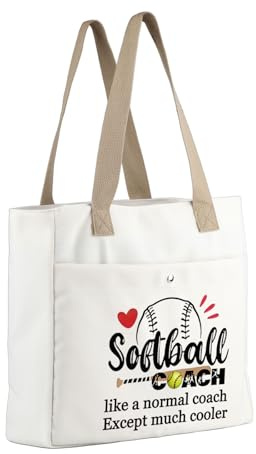 MBMSO Softboll tränargåvor tygväska softboll gåvor för tränare som en normal tränare utom mycket kylare softball strand tygväska, Softboll coachväska, Large, tygkassar
