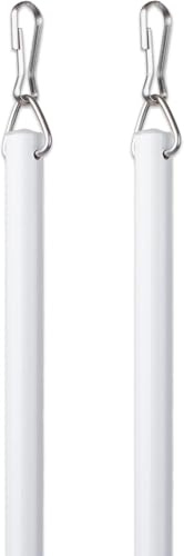 EverTrack Curtain Wand - Aluminum Curtain and Drapery Pull Rod with Stainless Steel Hardware for Curtains, Draperies, and Room Divider Curtains - 48 Inches, White - Pack of 2