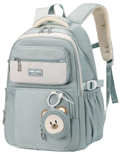 Clufar Schulrucksack Teenager Mädchen Jungen für Schule Reisen Rucksack Herren Damen 16.3 Zoll Laptop Wasserdicht Blau Daypacks Schulranzen Schultasche Backpack School Bag Großer für Causal,Blue