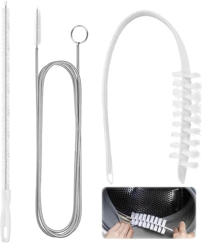 Lot de 3 brosses de nettoyage pour machine à laver à tambour avec long manche - 45 cm - Brosse de nettoyage flexible de 155 cm - Pour déshumidificateur, climatisation, évier