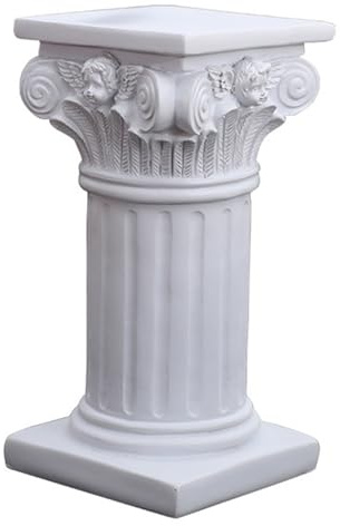 Generico Statua della resina della colonna, piccola colonna romana | Colonne romane decorazioni da tavola-decorazione della tavola romano bianca, figura in resina