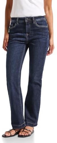 Street One Damen 3715702 Bootcut Jeans, Dark Indigo Washed, 30W x 32L