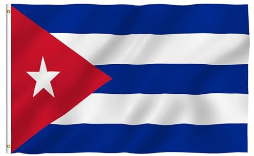 Bandera nacional de Cuba, pancarta de poliéster resistente 90 x 150 cm, resistente banderá del país cubano, decoración del jardín exterior, bandera de tela de colores, para expositor
