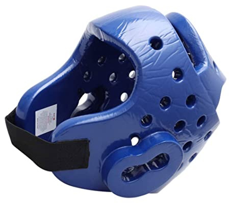 Porgeel Casco de Boxeo Casco de Kickboxing Equipo de protección para Entrenamiento de Lucha para niños Adultos Azul S