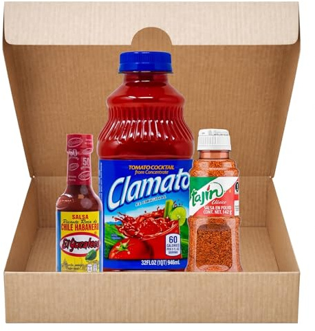 Set Michelada - Clamato 950 ml, Tajín 142 gr y Salsa Picante El Yucateco 120 ml - Pack de 3