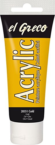 KREUL 28351 - El Greco Acrylic, 75 ml Tube in gold, hochpigmentierte, glänzende Acrylfarbe in Studienqualität, buttrig vermalbar, für pastose Malerei
