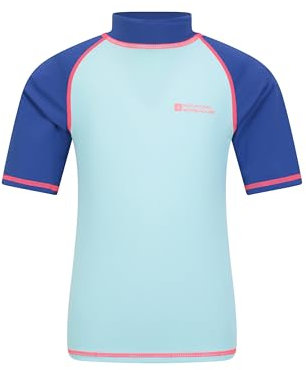 Mountain Warehouse Rashguard für Kinder - Kurzarm-Schwimmshirt für Jungen und Mädchen mit LSF 50+ UV-Schutz, schnell trocknend, Flatlock-Nähte - Schwimmen & Neoprenanzug Minze 7-8 Jahre