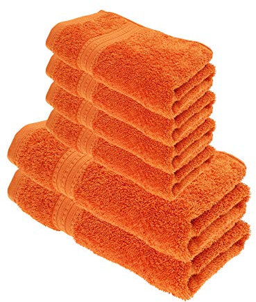 Julie Julsen Bio Duschtuch-Set 6 TLG. 2 Dusch- 4 Handtücher Terrakotta 100% Baumwolle Frotte 550g/m²