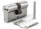 Bwintech 1 Stück 30/50mm Euro Messingzylinder, 80mm Schlüssel/Schlüsselzylinderschloss mit 5 horizontalen Messingschlüsseln,Anti Picking,Anti Bohr,Anti Snap,Anti Bumping, Satin Nickel Finish
