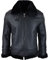 TruClothing.com Herren Lederjacke Echtes Schaffell Fliegerjacke Reißverschluss Pilot Schwarzer Warmer Schafsleder Mantel - schwarz S