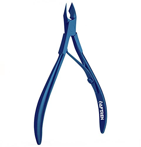 Tronchesino professionale per cuticole, forbici per unghie in acciaio inossidabile, rimozione precisa di unghie incarnite spesse, tronchesino per cuticole, cuticole, pelle morta, blu, 4 pollici