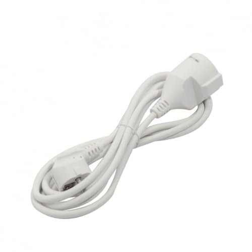 Levitantes Cavo di corrente elettrico 2 metri 16 A 250 V - 2P+E, cavo di prolunga H05VV-F 3G1,5 mm² - Prolunga spina schucko/allungatore, femmina a maschio bianco (2 metri)