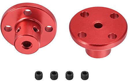 DMiotech 2 Paquet 3mm Intérieur Diamètre H13xD10 Bride Couplage Connecteur Rigide Guide Arbre Support Coupleur Arbre Accouplement avec Vis pour Bricolage RC Modèle Moteurs Rouge