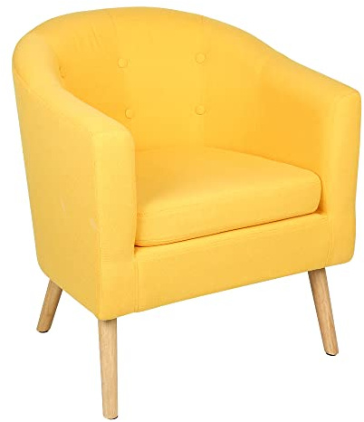 MAYMA Petit Fauteuil Crapaud en Velours, Fauteuil Scandinave de Salon avec Accoudoirs et Dossier, Petit Canapé Rembourrée Épaisse de Salon, 1 Personne, 200 kg