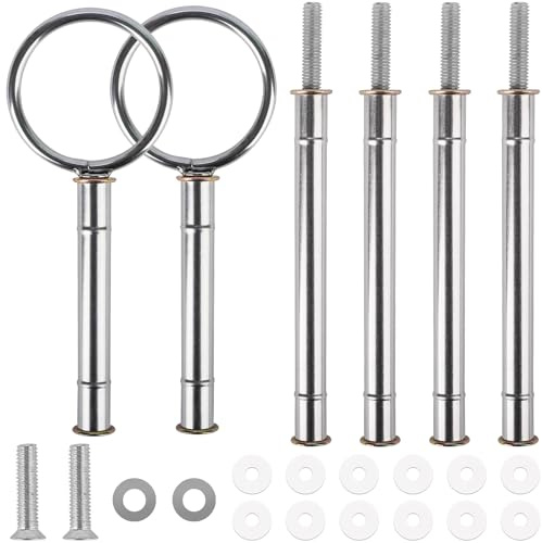Fizdoqg 2 Pièces Présentoir à Gâteaux Tiges, Tiges pour Stand à Gâteaux | Réutilisable Accessoires pour Stand à Gâteaux pour Anniversaire Fête Mariage Pique-Nique (sans Assiette, Argent)