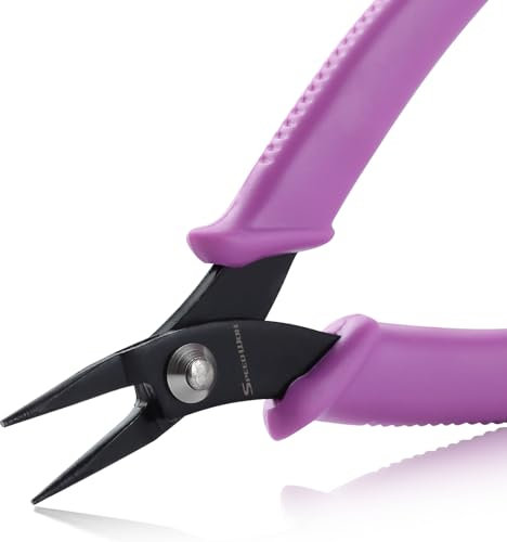 SPEEDWOX Mini alicates de punta larga de 5-1/2 pulgadas para hacer joyas, pinzas de nariz, mini alicates de punta de aguja, alicates de punta corta, alicates planos de mandíbula suave, anillos de