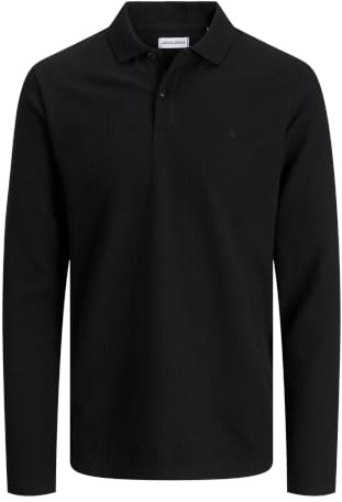 Jack & Jones Homme Jjeaustin Polo Ls Noos, Noir, XS EU