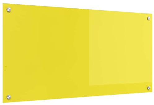 vidaXL Küchenrückwand Gelb 100 x 50 cm Gehärtetes Glas, Moderne Küchenrückwand, langlebiger hitzebeständiger Glas-Schutz, schlankes Upgrade für den Kochbereich, minimalistisches Schutzpanel