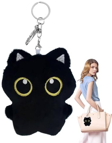 Quorvex Llavero De Gato De Peluche | Llavero De Animal De Peluche Con Forma De Gato | Accesorio Decorativo De Muñeco Suave Para Viajes Niños Niñas Bolso Llaves Coche