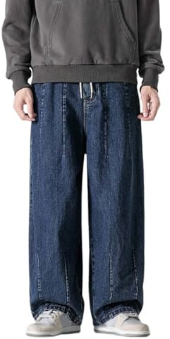 Generiska jeansbyxor, herr, säckig jeans, mycket stora storlekar, denimbyxor, rakt skurna stretchjeans, breda ben, fritidsbyxor, streetwear, college, tygbyxor, enfärgade, klassiska raka byxor