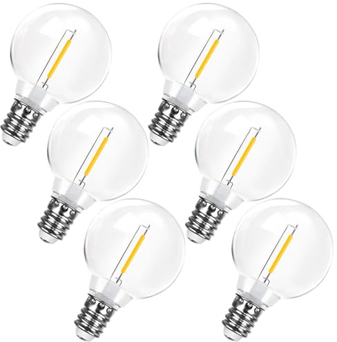 LangPlus+ Bombillas LED G40 Irrompibles Bajo Voltaje DC 24V, Paquete de 6