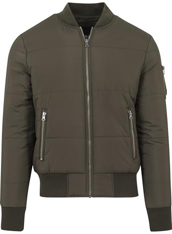 Urban Classics Basic Quilt Bomber Jacket Veste, Vert (Olive 176), XL Homme