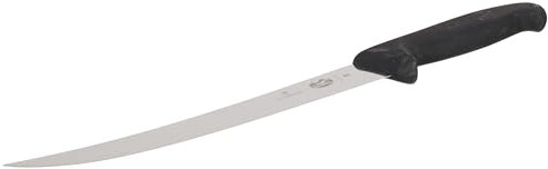 Victorinox, coltello da macellaio Fibrox con lama ricurva, nero, lunghezza: 25 cm, 5.7203.25