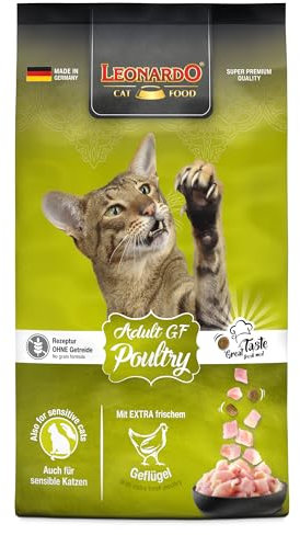 LEONARDO Adult GF Poultry [7,5kg] Katzenfutter | Getreidefreies Trockenfutter für Katzen | Alleinfuttermittel für ausgewachsene Katzen Aller Rassen ab 1 Jahr