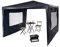 Relaxdays Gazebo 3x3 m, 2 Pareti Laterali, Struttura in Metallo, Telo in PE, con Finestre, per Festival, Tendone, Blu