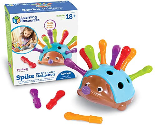 Learning Resources Spike der Igel, Feinmotorik Lernspielzeug für Kinder ab 18 Monaten, Farben und Formen Lernen, Vorschule, Motorikspiel, 12 Steckstachel