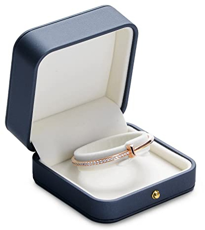 Oirlv Blau Premium Leder Armbänder Box,Verwendet für Geburtstag,Valentinstag,Jubiläum Geschenkbox,Armbänder Schmuckdisplay