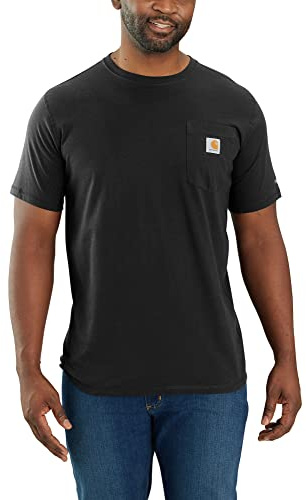 Carhartt Force Relaxed Fit Midweight Short-Sleeve Pocket T-Shirt d'utilité Professionnelle, Noir, L Homme