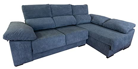 MUEBLIX.COM | Sofa 3 Plazas Chaiselongue Lado Derecho EDURNE | Sofas de Salon Cheslong | Asientos y Respaldo Espuma | Sofa con Estructura de Madera de Pino y Tablero de Espuma de Poliuretano y Napa