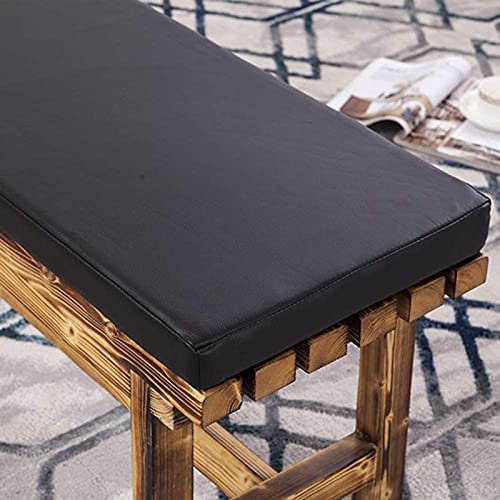 Bankkissen, PU-Leder, für den Außenbereich, wasserdicht, für Garten, Terrasse, Schaukel, Stuhlkissen, 2- und 3-Sitzer, abnehmbare Stuhl-Sitzmatte, 100 x 40 cm, Schwarz