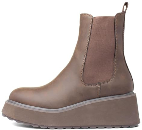 Rocket Dog Heyday Polyurethane Women's Dark Brown Flat Chelsea Boots - UK 7