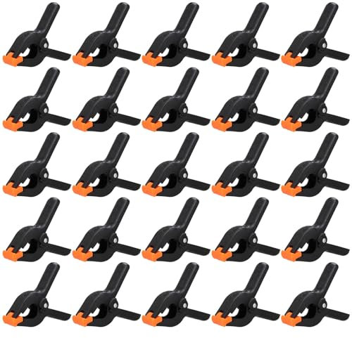 CYEER 20 Pcs Spring Clamps, 4 Inch Clamps for Woodwork, Heavy Duty Plastic Clips Clamps for Tarpaulin, Market Stall, Backdrop