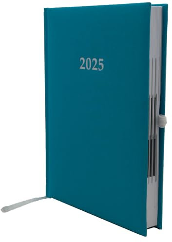 2025 Buchkalender Chefplaner A5 1 Tag 1 Seite auch sonntags türkis
