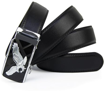 Glamexx24 Ceinture pour homme avec boucle automatique, noir ceinture à cliquet à, large 35 mm