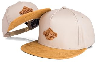 Blackskies Essentials Snapback cap - Set 2 Pezzi Genitori Bambini | Partnerlook Baseball cap Regalo Mini-Me Basecap Pap脿-Figlio & Mamma-Figlia Beige-Marrone - 45-49 cm