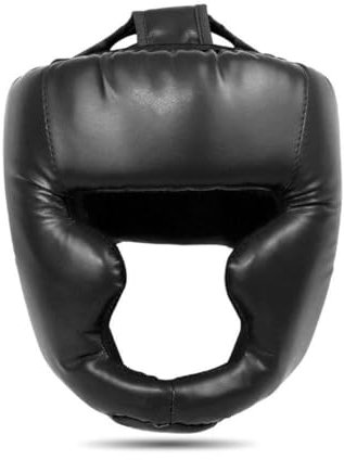 Casco de boxeo de poliuretano cubierto completo para adultos y niños, casco de boxeo tailandés, Sanda Taekwondo, equipo de entrenamiento para karate, protección para la cabeza