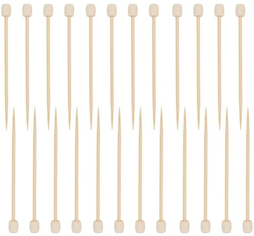 SUNNYCLUE 200Pcs Bamboo Crochet Needles Mini Knitting Needle Burlywood Natural Wooden Straight Single Pointed Handmade Sweater Smooth Pins Accessories for DIY Crafting Sock Scarf Beginners Supplies