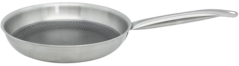 ELO 3582426 Poêle acier inoxydable 18/10, poêle sans PFAS, antiadhésive, induction, revêtement antiadhésif minéral sans PFAS, Acier inoxydable 18/10, Acier inox, Aluminium, Gris alu, 24 cm