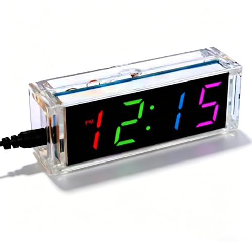 DIDODI Kit di pratica di saldatura Orologio quadrato Kit fai da te elettronico Kit progetto di saldatura